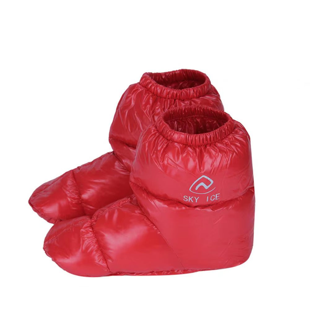 Winter Warm down Booties Socks Outdoor Camping Tent Foot Warm Covers Soft Slippers Waterproof Fluffy Footwear Mules Cozy Warmers