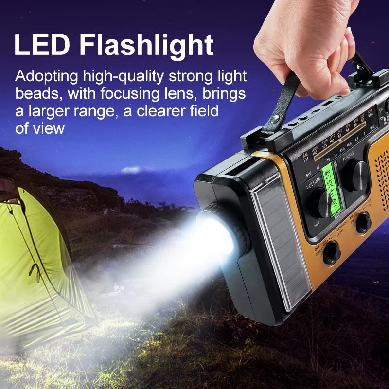 Stay Prepared with the Ultimate Emergency Multi-Powered Survival Radio: Solar & Hand Crank Dynamo with NOAA Weather Alerts and USB-C Charger for Outdoor Adventures and Crisis Situations