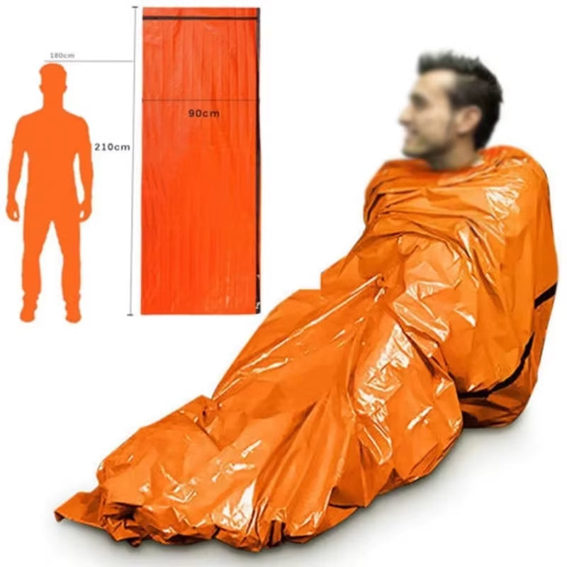 Stay Warm and Safe with Our Portable Waterproof Emergency Survival Sleeping Bag - Ideal for Outdoor Adventures and First Aid Kits!