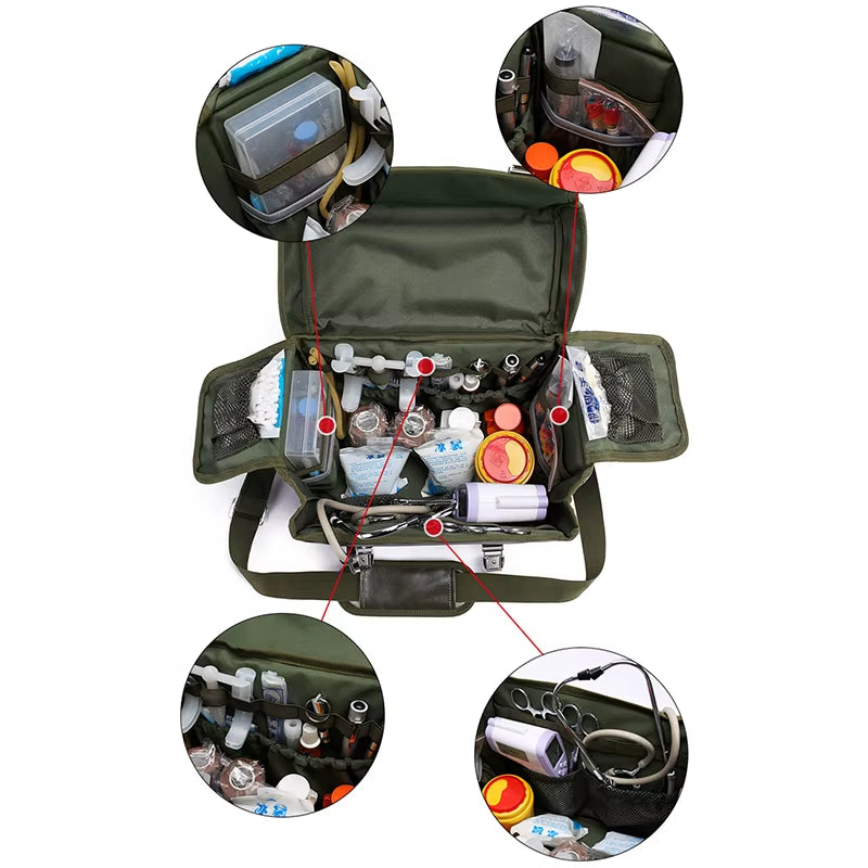 Outdoor Empty First Aid Kit Medical Kit Rescue Survival Kit Family Doctor Visiting Bag Waterproof Wear-Resistant Medical Kit