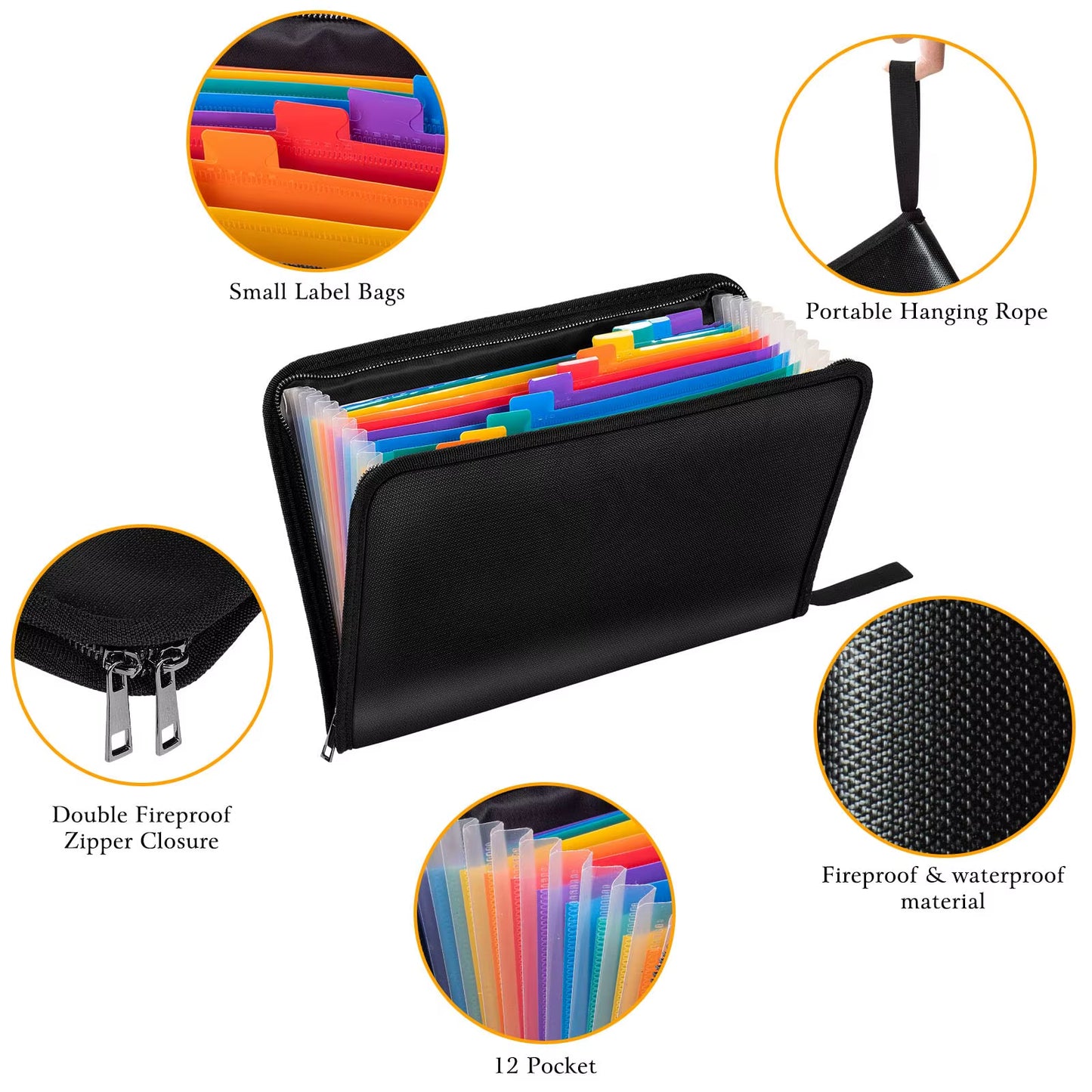 Fireproof & Waterproof A4 Document Organizer Bags - Ultimate Durable Storage Solution (36x26 cm)