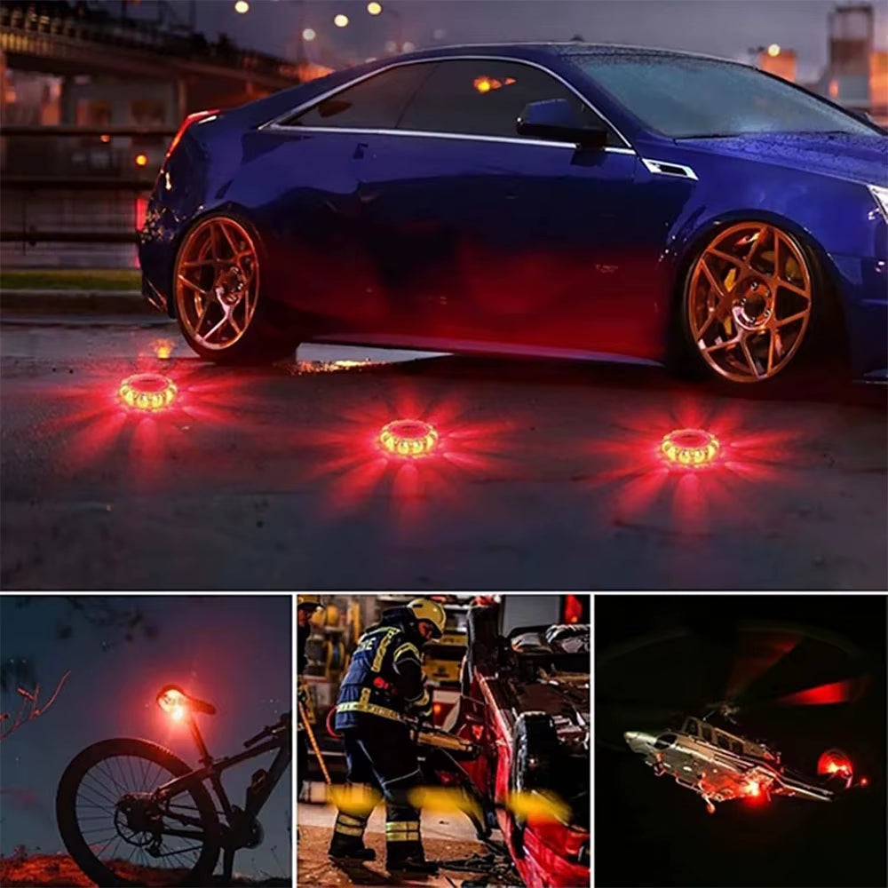 Illuminate Your Safety: LED Emergency Lights Flare with 9 Flashing Modes - USB Rechargeable Red Strobe Dash Light for Trucks and Vehicles