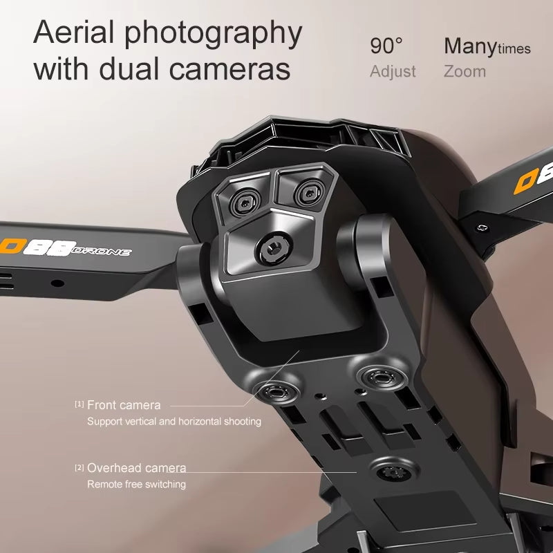 D88 Drone HD Dual Camera 3 Battery Professional Aerial Photography Optical Flow Hovering Gesture Shooting Folding Drone