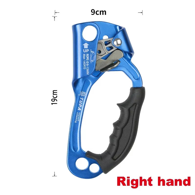Professional Outdoor Rock Climbing SRT Hand Ascender Device Mountaineer Handle Ascender Left and Right Hand Climbing Rope Tools