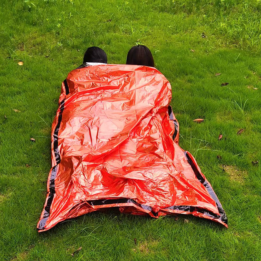Emergency Sleeping Bag 2 Person Sleeping Bags Thermal Bivy Sack Emergency Blanket for Camping Hiking-Abwy