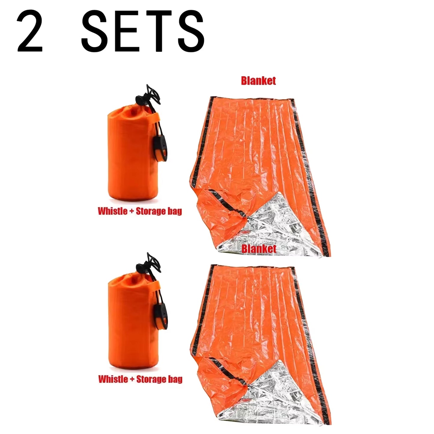Portable Mylar Insulated Sleeping Bag Waterproof Emergency Survival Outdoor Edc Camping Gear Thermal Sack First Aid Rescue Kit