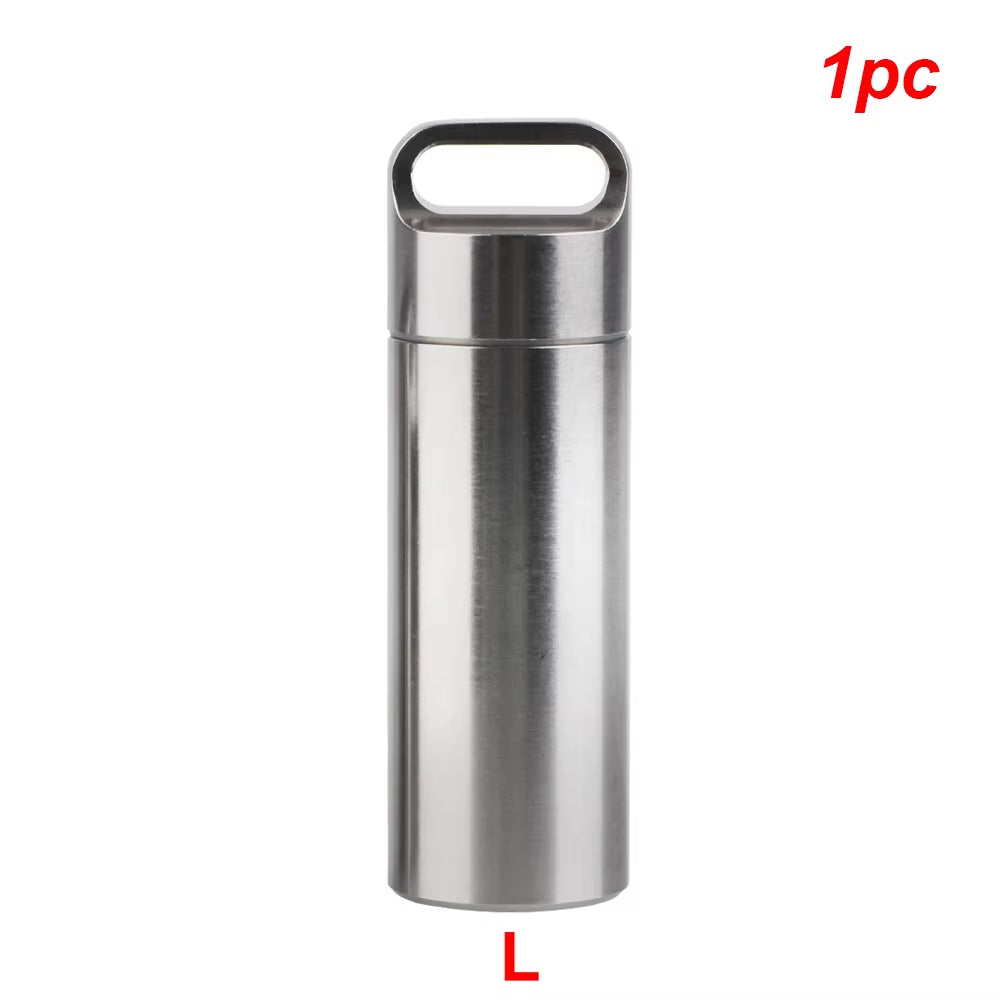 Ultimate Waterproof Stainless Steel Pill Storage Box with Keychain - Perfect for Camping and First Aid!