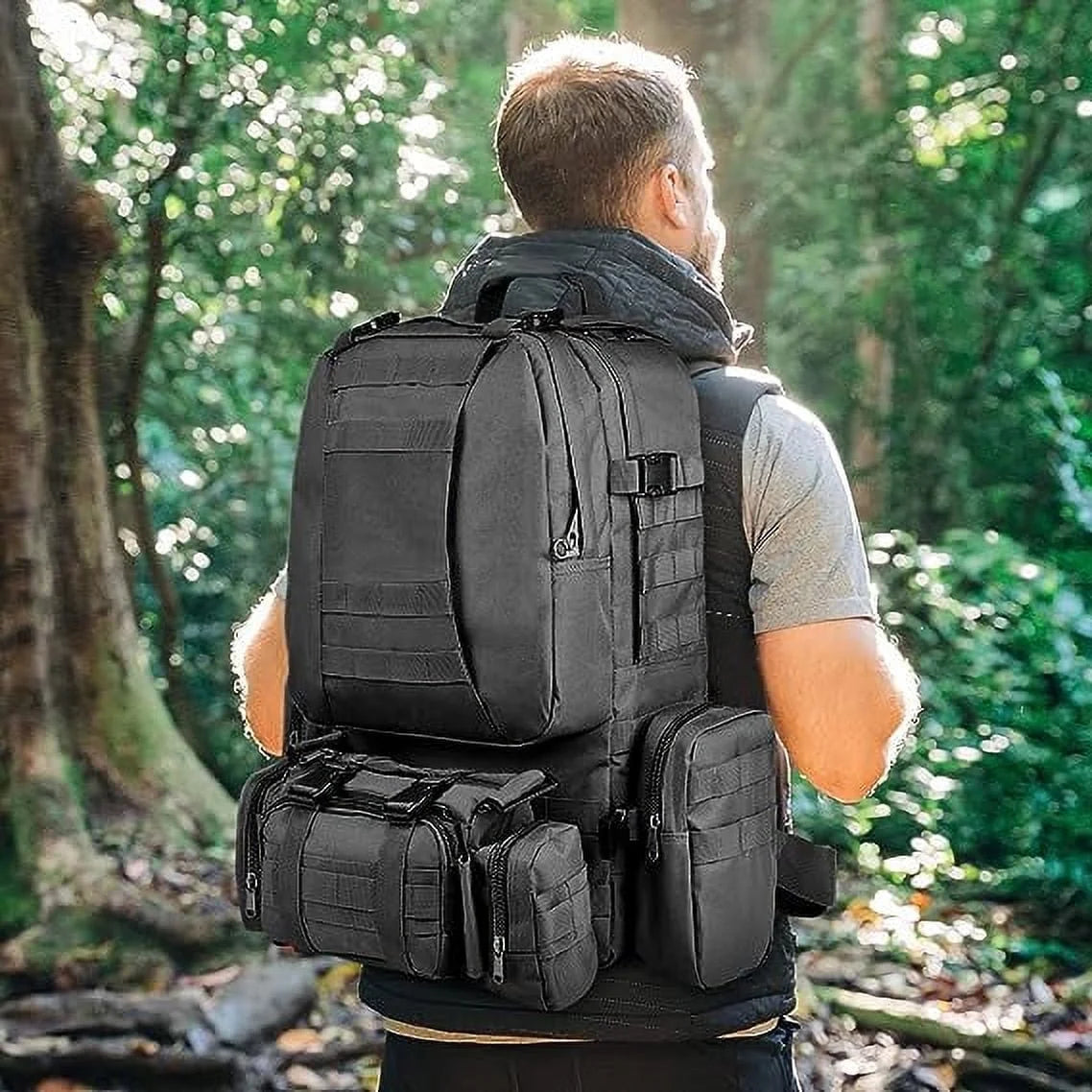 60L Versatile Camping and Hiking Backpack - Ultimate Outdoor Adventure Companion in Black