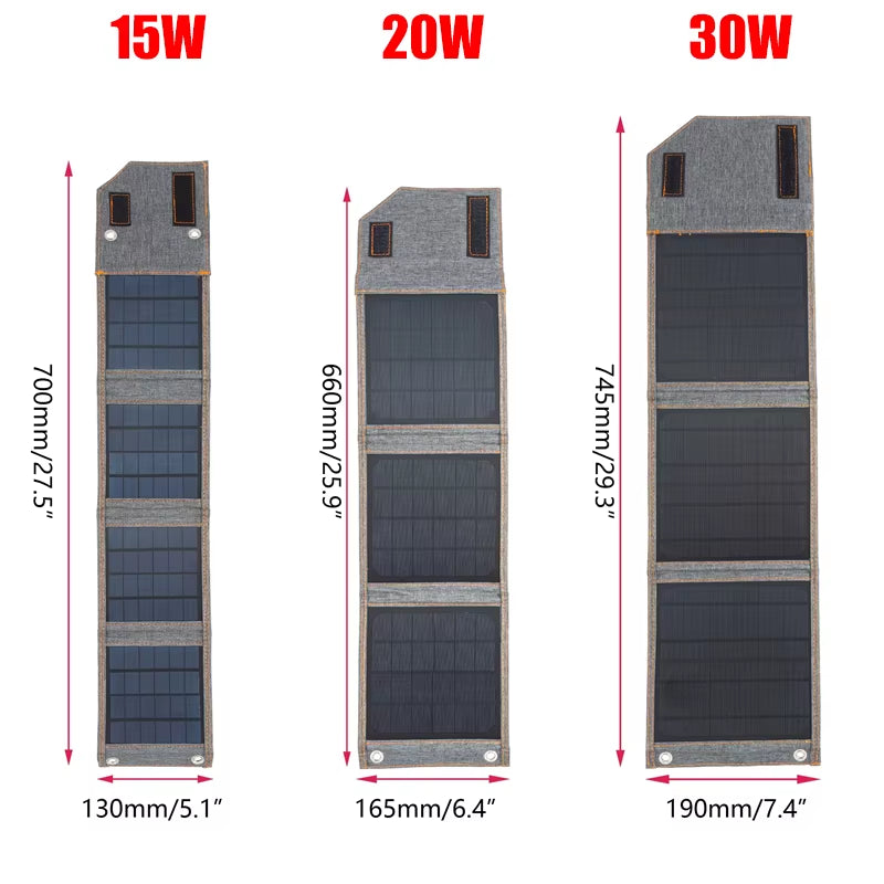 Unleash Your Adventure with High-Efficiency Portable Solar Panels - Waterproof 15W, 20W, and 30W Chargers for Phones & Power Banks!