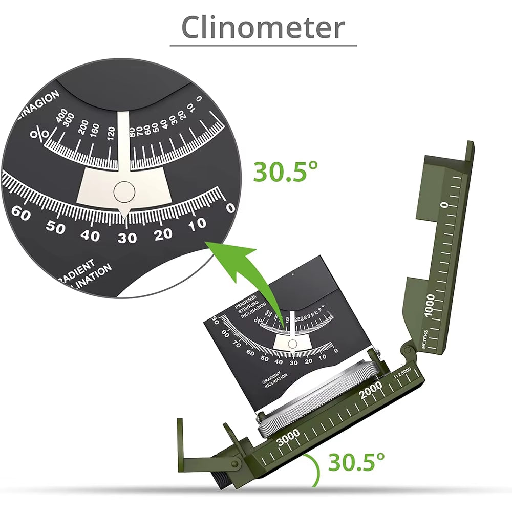 Explore the Great Outdoors with the High Precision Waterproof Military Compass - Your Ultimate Multifunctional Survival Tool!