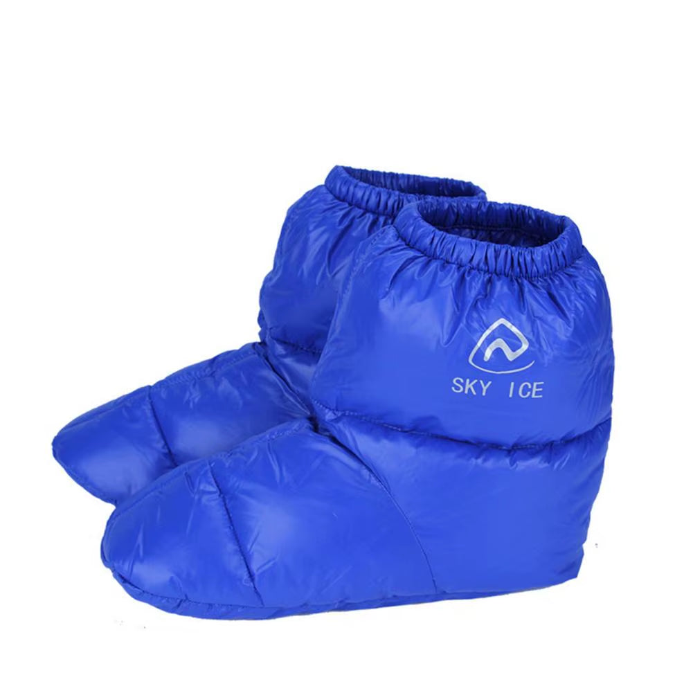 Winter Warm down Booties Socks Outdoor Camping Tent Foot Warm Covers Soft Slippers Waterproof Fluffy Footwear Mules Cozy Warmers