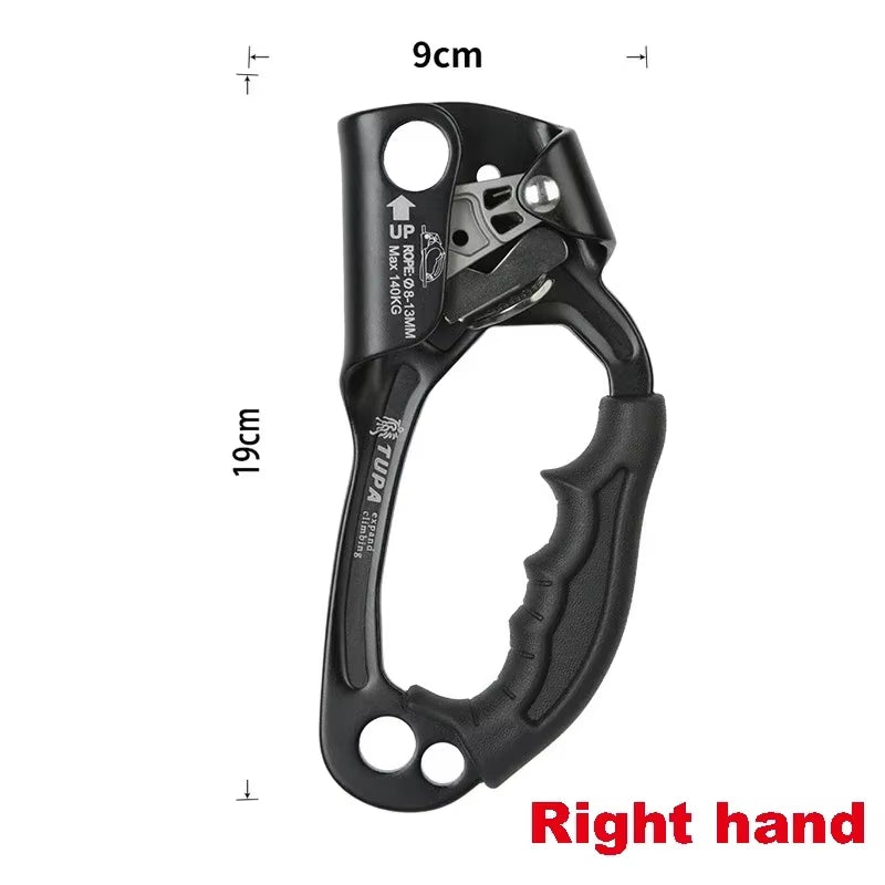 Professional Outdoor Rock Climbing SRT Hand Ascender Device Mountaineer Handle Ascender Left and Right Hand Climbing Rope Tools