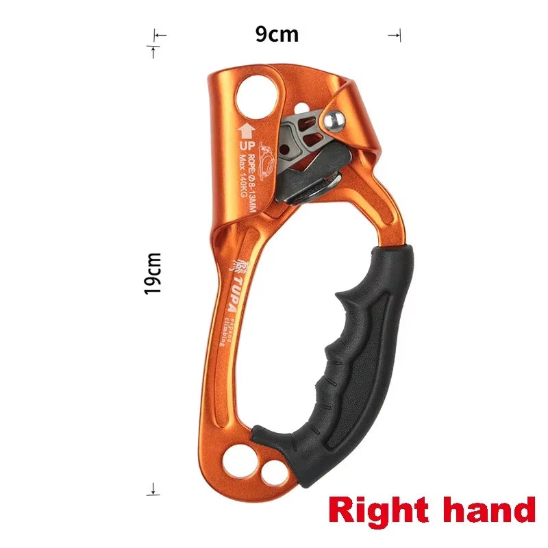 Professional Outdoor Rock Climbing SRT Hand Ascender Device Mountaineer Handle Ascender Left and Right Hand Climbing Rope Tools