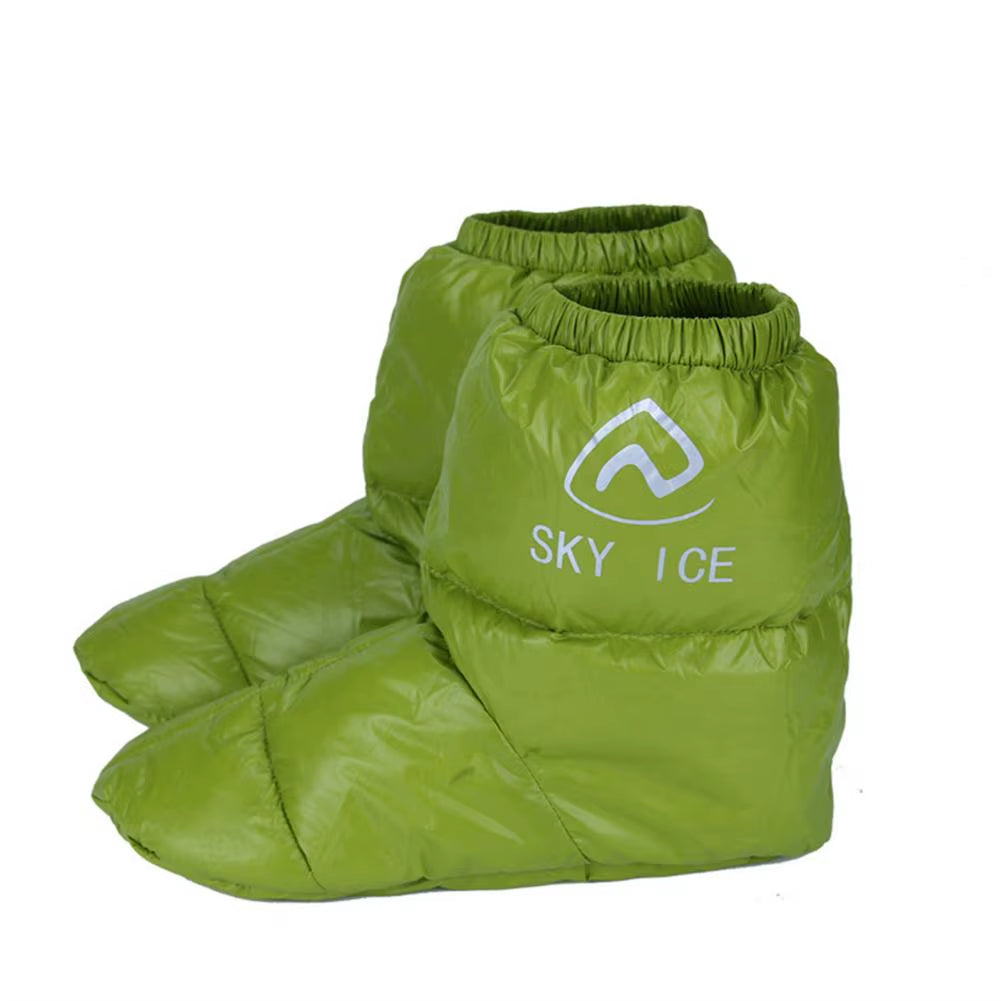 Winter Warm down Booties Socks Outdoor Camping Tent Foot Warm Covers Soft Slippers Waterproof Fluffy Footwear Mules Cozy Warmers