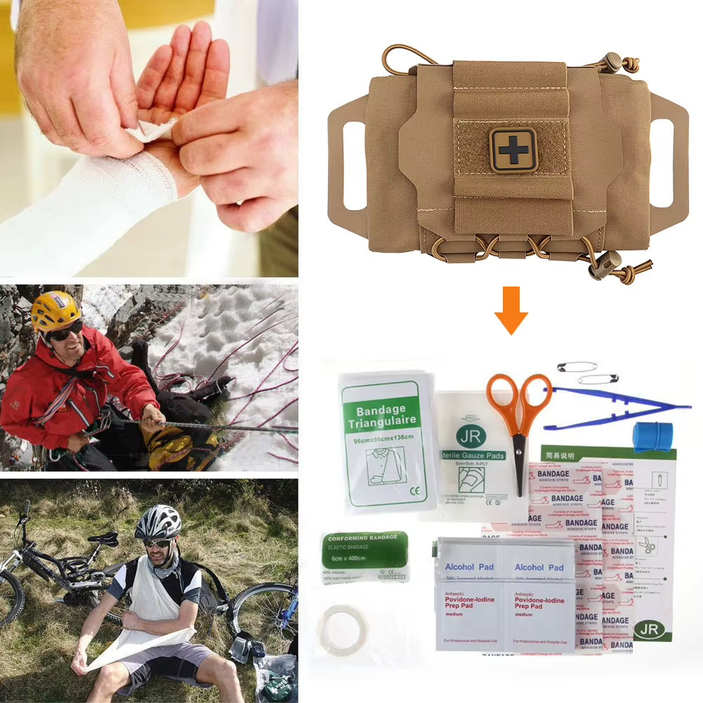 Molle Rapid Deploy First Aid Kit - Essential Survival Hunting Bag with Grip for Outdoor Adventures