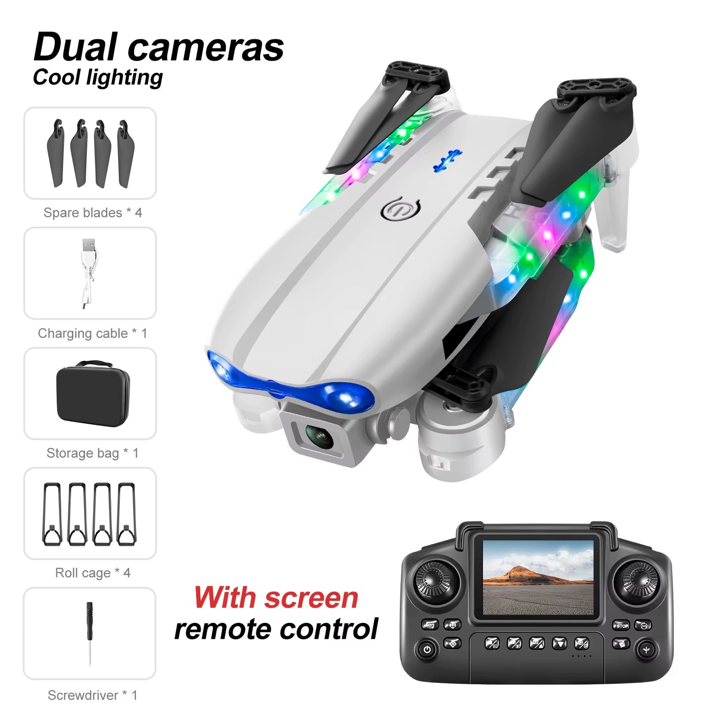 Experience Stunning Aerial Views with the White Gray E88E99 Mini Drone - Dual Camera, 8K HD Video, and Intelligent Control