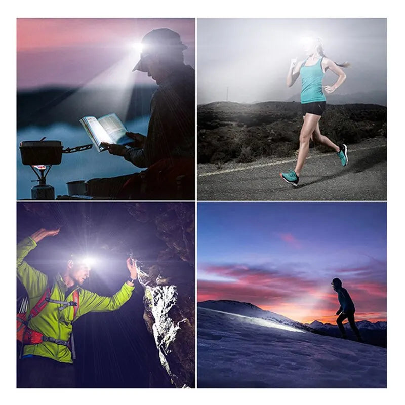 Powerful COB LED Induction Headlamp - USB Rechargeable Flashlight with 5 Versatile Lighting Modes for All Your Adventures