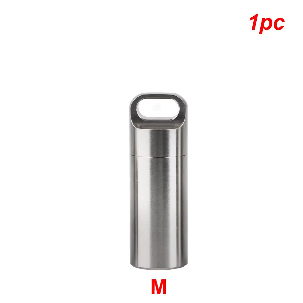 Ultimate Waterproof Stainless Steel Pill Storage Box with Keychain - Perfect for Camping and First Aid!