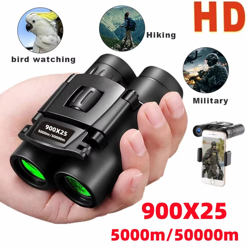 Experience the Outdoors Like Never Before with High-Power 900X25 BAK4 Binoculars - Perfect for Hunting, Travel, and Low Light Adventures!