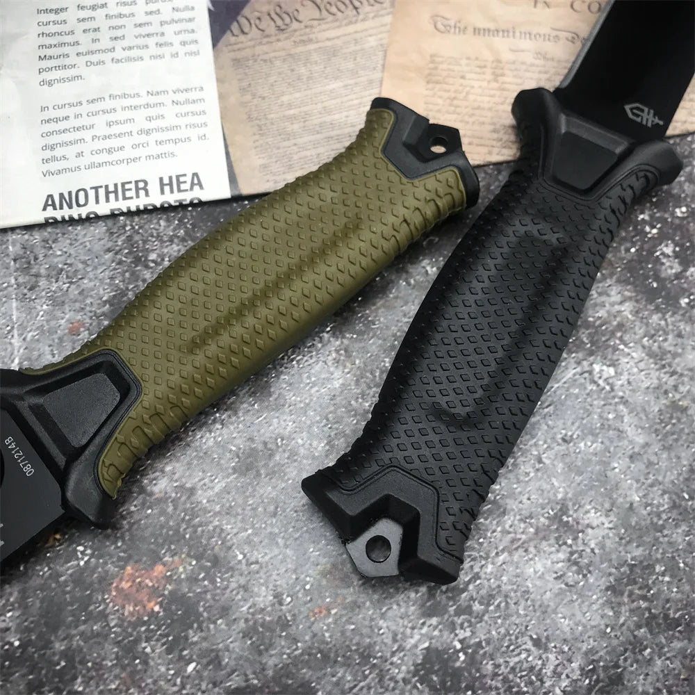 GB 1500 Tactical Combat Knife - Durable 12C27 Blade with FRN Fiberglass Handle for Hunting and Survival