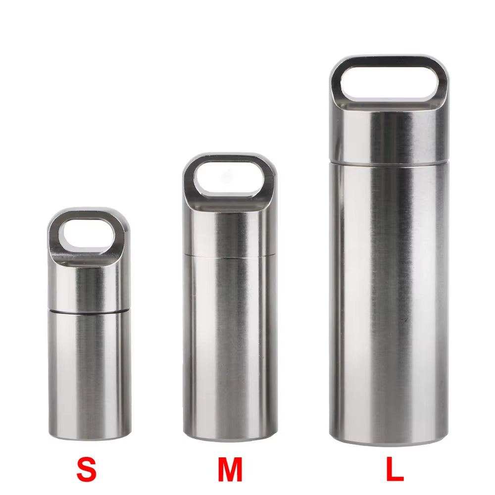 Ultimate Waterproof Stainless Steel Pill Storage Box with Keychain - Perfect for Camping and First Aid!