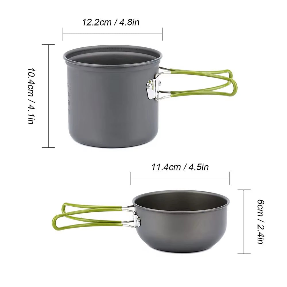 Ultimate Camping Cookware Kit: Portable Outdoor Cooking Set with Stove for Hiking, Picnics, and BBQ Adventures