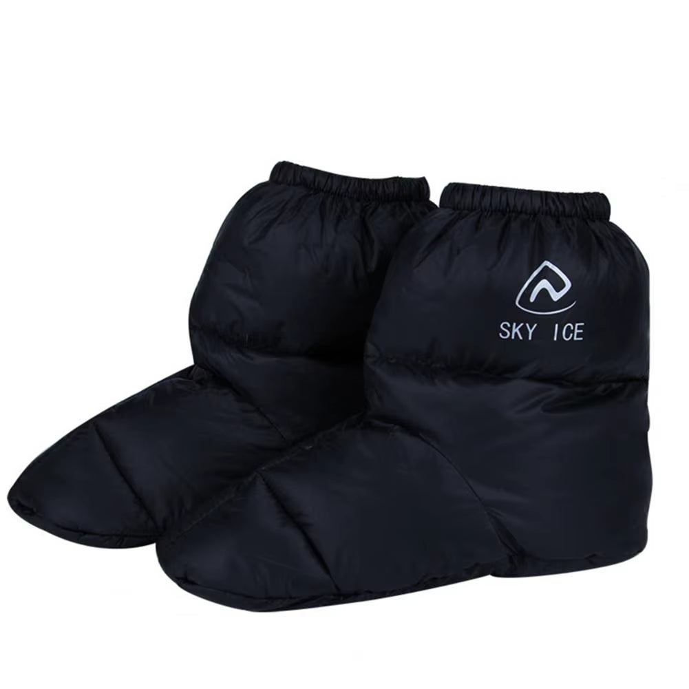 Winter Warm down Booties Socks Outdoor Camping Tent Foot Warm Covers Soft Slippers Waterproof Fluffy Footwear Mules Cozy Warmers