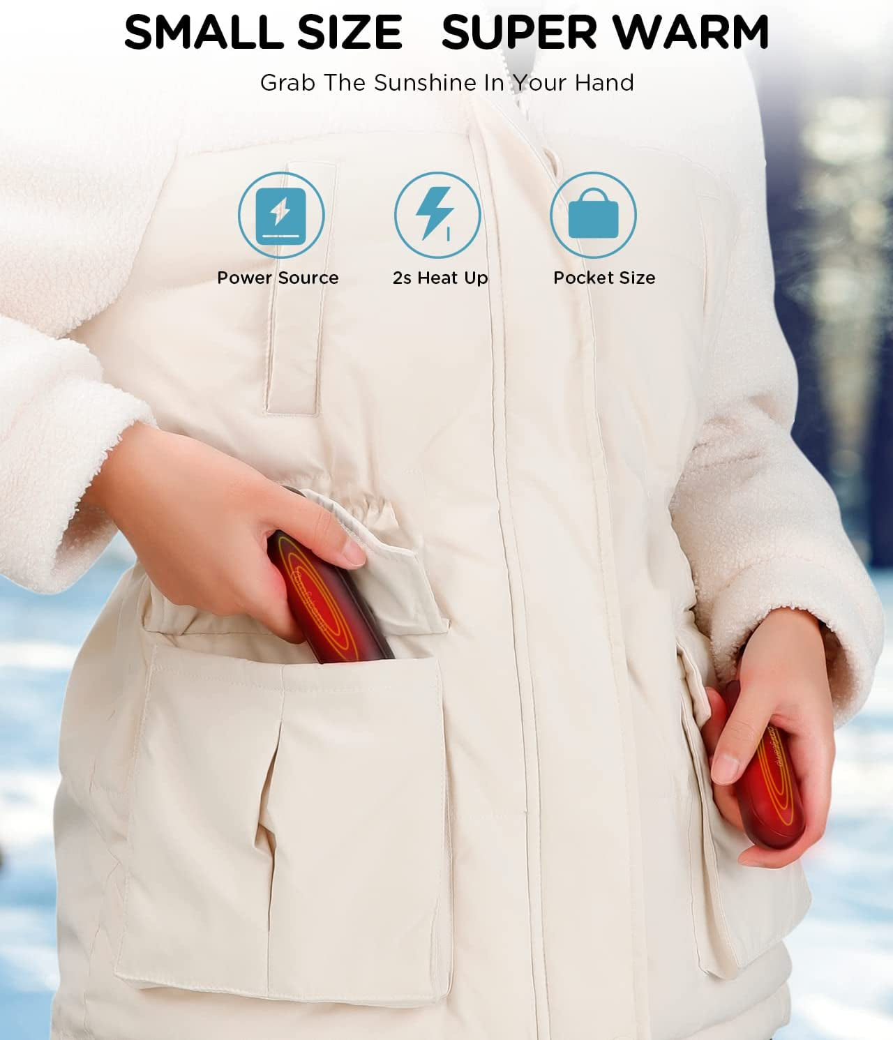 Stay Warm This Winter with Comfytemp Rechargeable Hand Warmers - 2 Packs of 4500mAh Portable USB Hand Warmers for Men, Women, and Kids