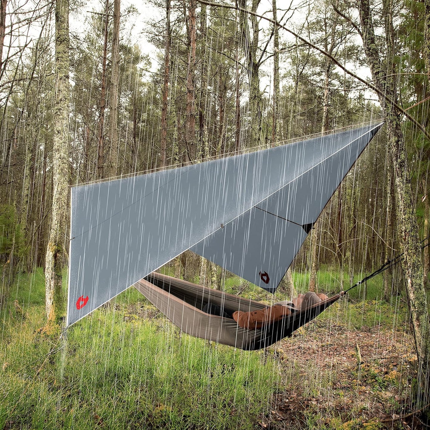 Ultimate 10x10 Waterproof Rain Fly Tarp for Camping and Survival - Lightweight, Versatile Shelter with Survival Bracelet Included - Perfect for Hiking, Backpacking, and Outdoor Adventures in Grey