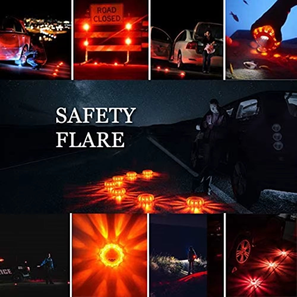 Stay Safe on the Road with Our USB Rechargeable LED Road Flares - Emergency Lights & Warning Beacons with Magnetic Base
