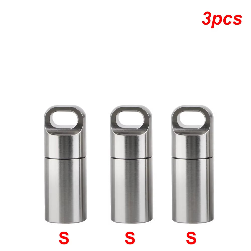 Ultimate Waterproof Stainless Steel Pill Storage Box with Keychain - Perfect for Camping and First Aid!
