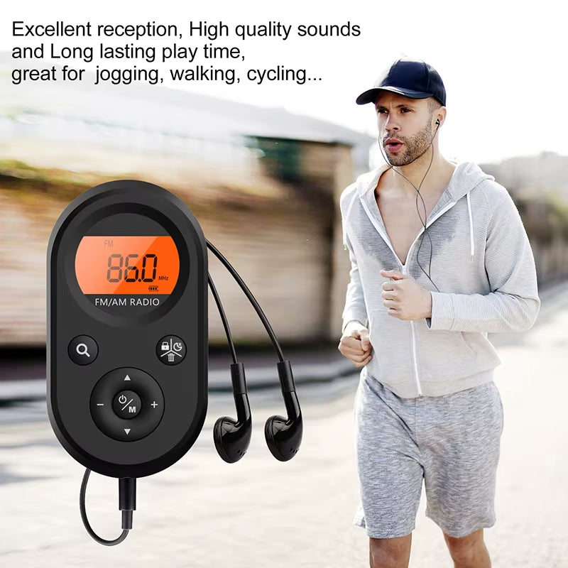 Discover the Ultimate Pocket Radio: AM/FM Portable, Rechargeable with Exceptional Reception and Bonus Stereo Headphones – Perfect for Outdoor Adventures!