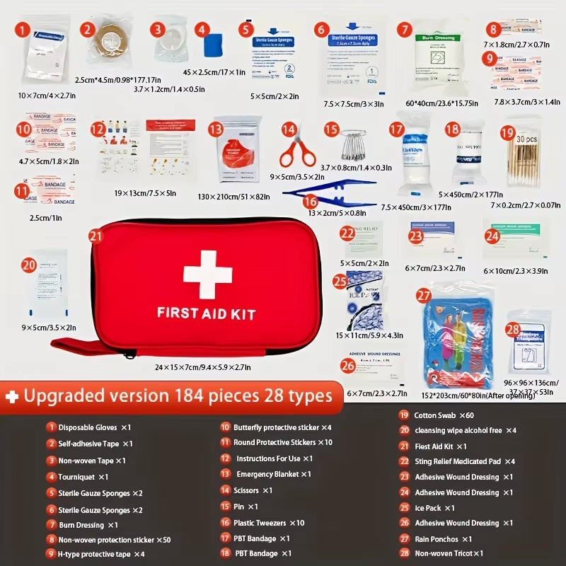 Essential Multi-Purpose First Aid Kit: Your Go-To Portable Medical Solution for Home and Outdoor Adventures