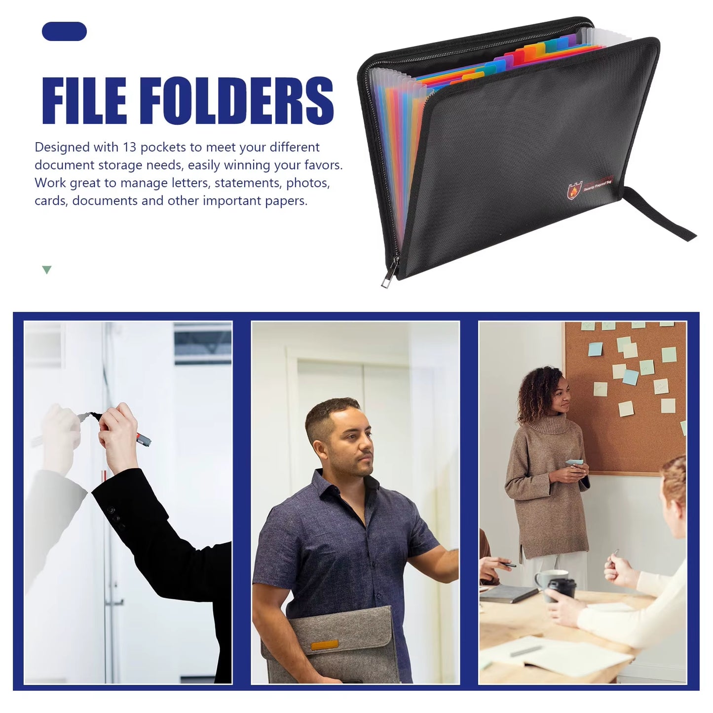 Fireproof & Waterproof A4 Document Organizer Bags - Ultimate Durable Storage Solution (36x26 cm)