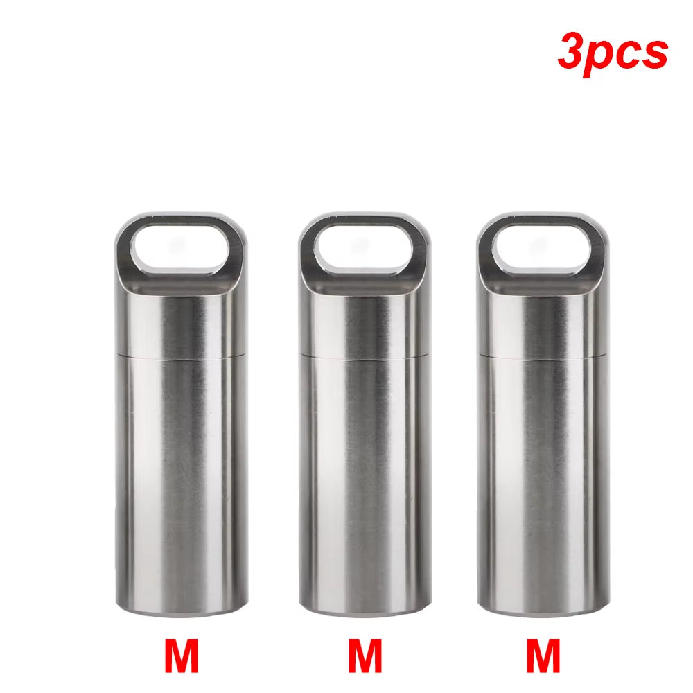 Ultimate Waterproof Stainless Steel Pill Storage Box with Keychain - Perfect for Camping and First Aid!