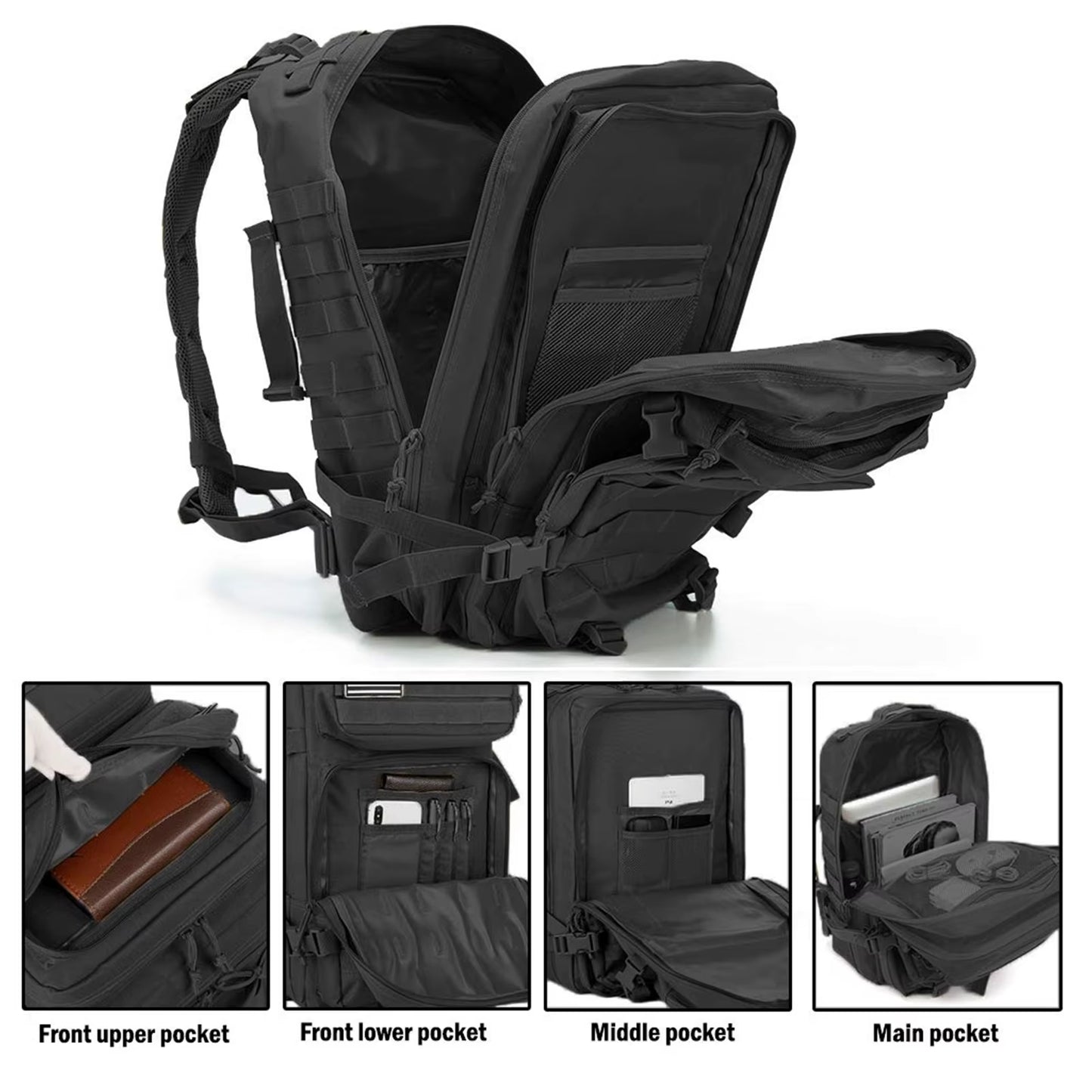 Ultimate 45L Tactical Backpack: Molle Assault Pack for Hiking, Camping, and Everyday Adventures