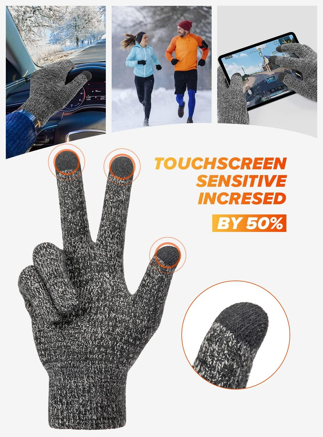 Stay Warm and Connected: Unisex Winter Gloves with Touchscreen Capability and Anti-Slip Design