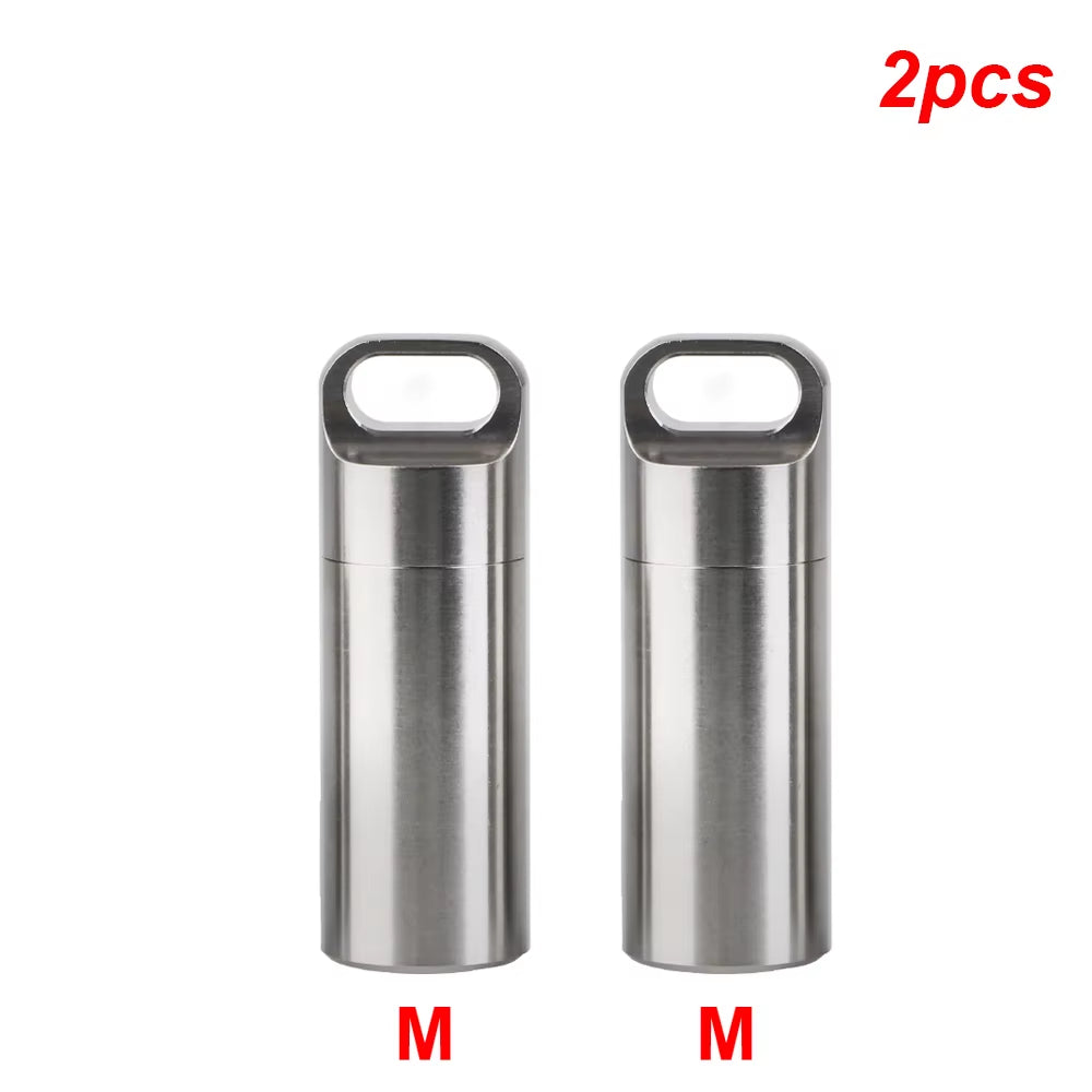 Ultimate Waterproof Stainless Steel Pill Storage Box with Keychain - Perfect for Camping and First Aid!