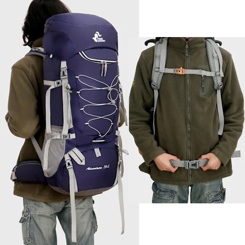 75L Versatile Outdoor Backpack with Free Rain Cover - Perfect for Camping, Climbing, and Trekking Adventures!