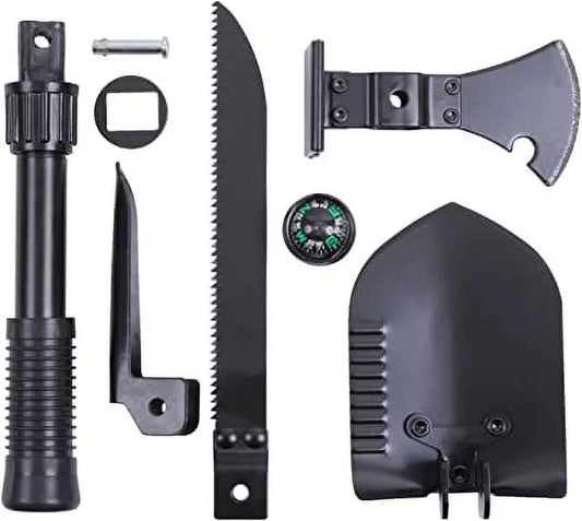 Ultimate 5-in-1 Multi-Purpose Camping Tool: Shovel, Hatchet, Saw & More!