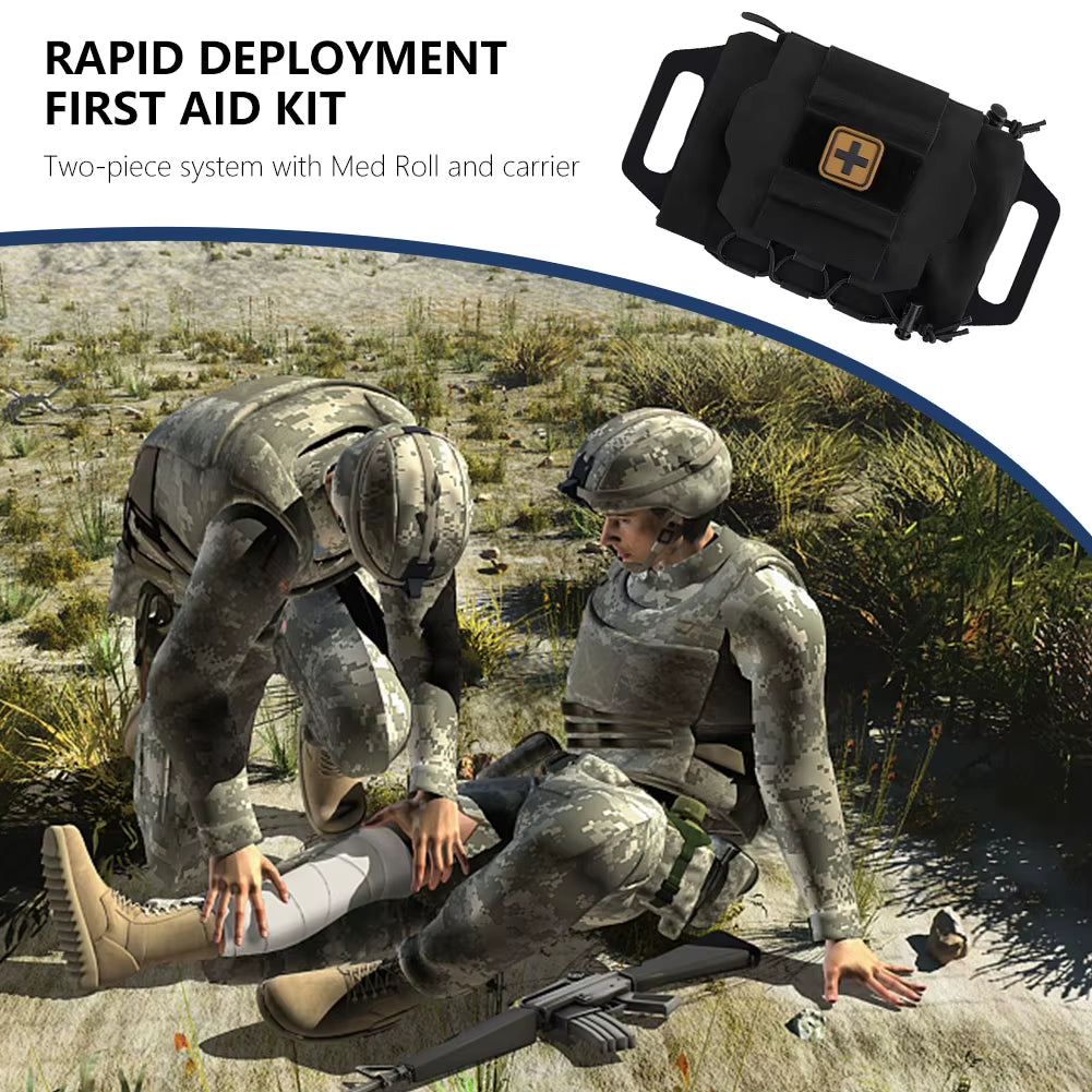 Molle Rapid Deploy First Aid Kit - Essential Survival Hunting Bag with Grip for Outdoor Adventures