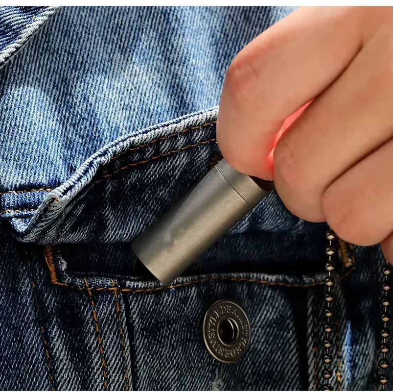 Compact Titanium Mini Waterproof Pill Box - Perfect for Outdoor Adventures and Everyday Carry