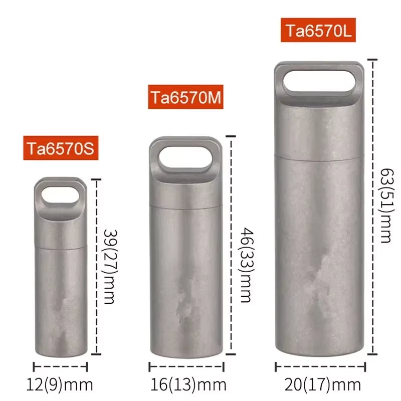 Compact Titanium Mini Waterproof Pill Box - Perfect for Outdoor Adventures and Everyday Carry