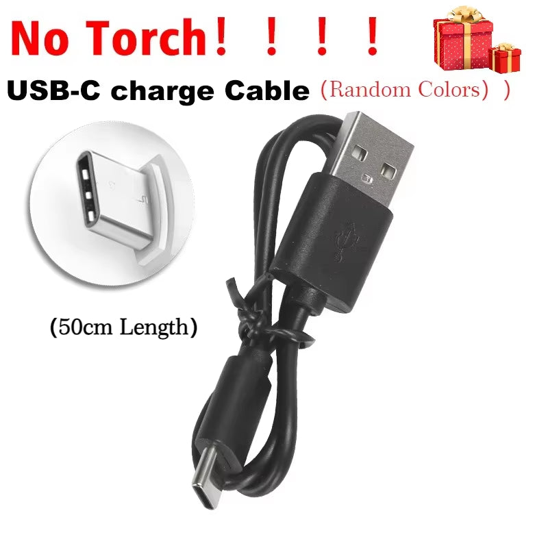 Ultra-Bright 5100 Lumen LED Torch - Rechargeable Aluminum Flashlight with SOS Mode for Outdoor Adventures