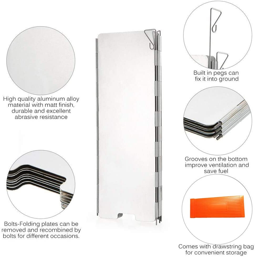 Ultimate Foldable Camping Stove Windscreen - Lightweight Aluminum Wind Shield for Outdoor Adventures - Perfect for Gas Stoves and More!