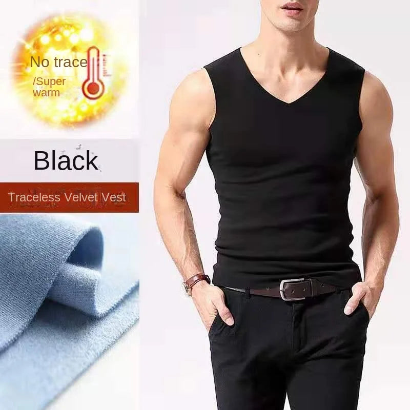 Men's Thermal Underwear Vest - 37° Heating Fiber & Velvet Seamless Design for Ultimate Warmth and Comfort