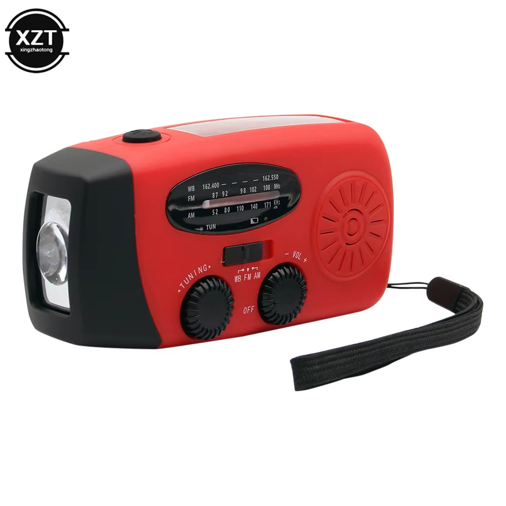 Ultimate Portable AM/FM/WB Radio with Solar Hand Crank and LED Lighting – Your Essential Outdoor Emergency Companion!