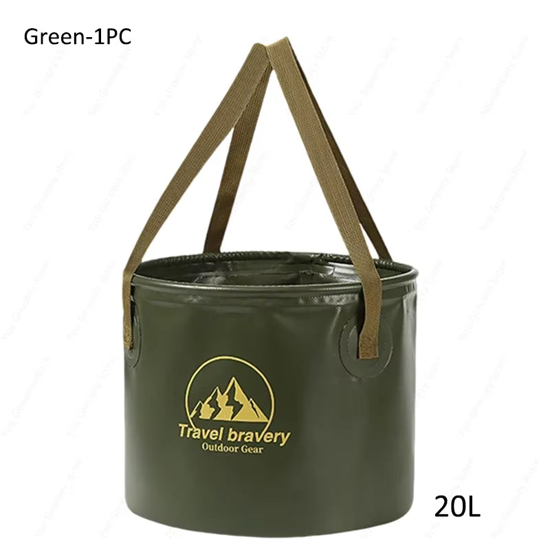 Ultimate Versatile Folding Portable Silicone Bucket with Cover - Ideal for Car Washing, Fishing, Camping, and Everyday Household Tasks (Available in 5L, 10L, and 20L)