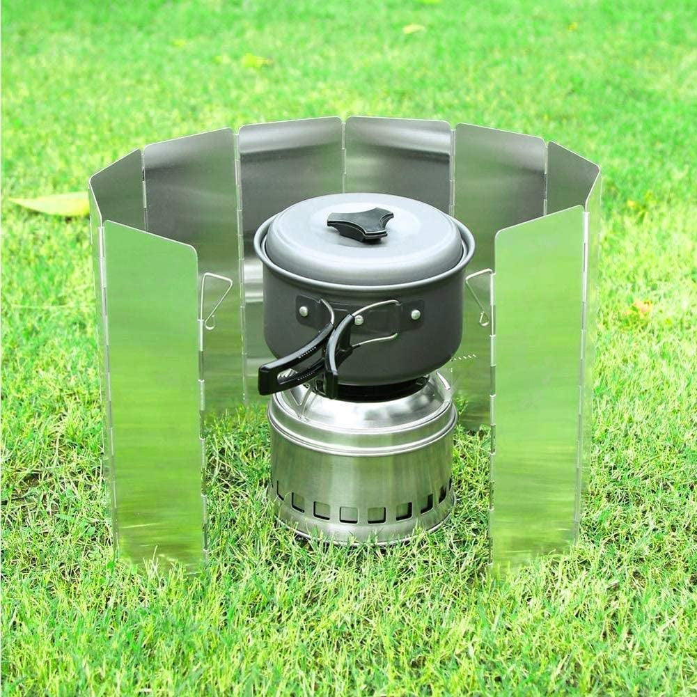Ultimate Foldable Camping Stove Windscreen - Lightweight Aluminum Wind Shield for Outdoor Adventures - Perfect for Gas Stoves and More!