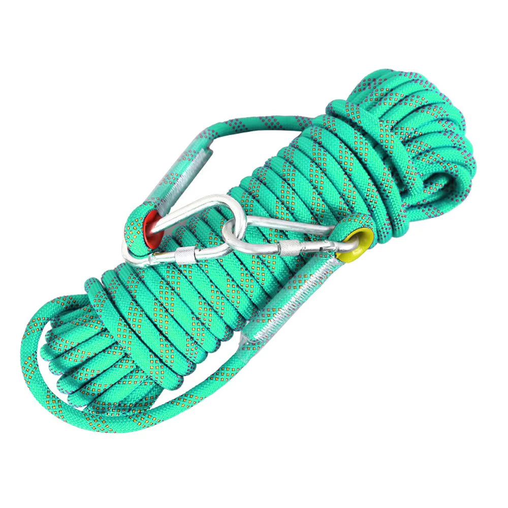 10mm Climbing Rope with Double Hooks - Perfect for Rock Climbing, Tree Climbing, and Outdoor Adventures